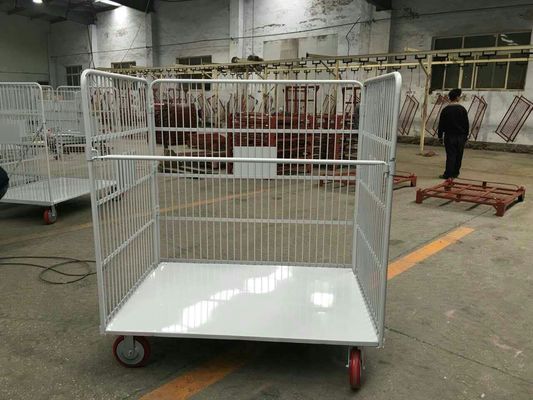 Parlak 6.0mm Tel 50 * 100 Hasır Rulo Konteyner Arabası