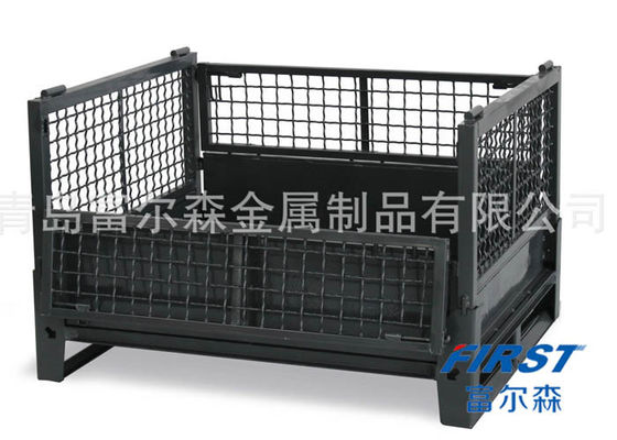 Siyah Kilitlenebilir Katlanır 50 * 100mm 1500KG Katlanabilir Metal Kafes