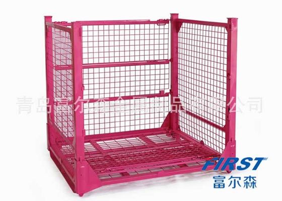 ISO RAL Galvanizli 110kg 4 Katlı İstiflenebilir Çelik Tel Kafesler