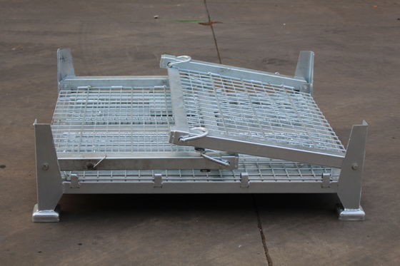 Katlanabilir Elektro Çinko Kaplama 50x50 Mesh Metal Depolama Kafesi