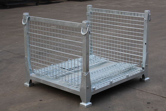 Katlanabilir Elektro Çinko Kaplama 50x50 Mesh Metal Depolama Kafesi