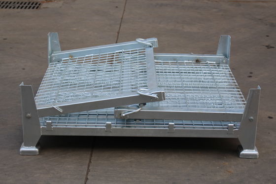 Katlanabilir Elektro Çinko Kaplama 50x50 Mesh Metal Depolama Kafesi