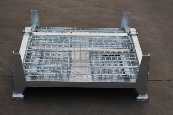 Katlanabilir Elektro Çinko Kaplama 50x50 Mesh Metal Depolama Kafesi