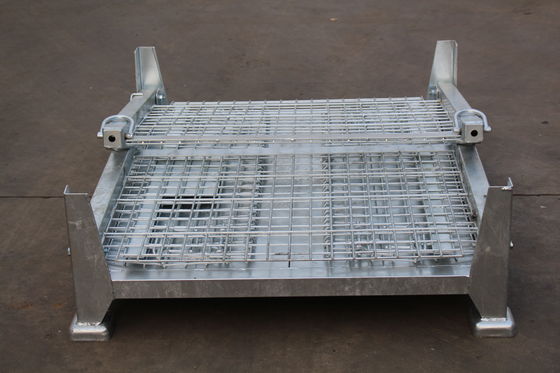 Katlanabilir Elektro Çinko Kaplama 50x50 Mesh Metal Depolama Kafesi