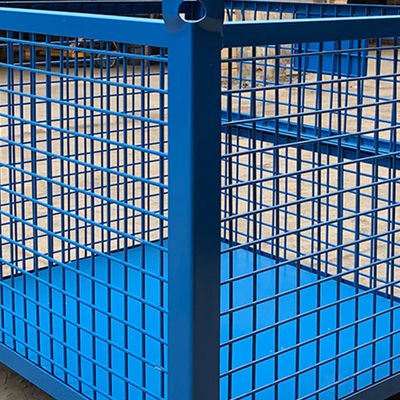 RAL Galvanizli 1500KG İstiflenebilir Katlanabilir Tel Konteyner