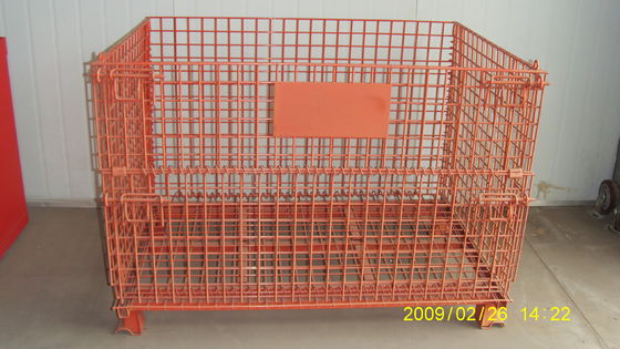 Siyah Kilitlenebilir Katlanır 50 * 100mm 1500KG Katlanır Hasır Konteyner