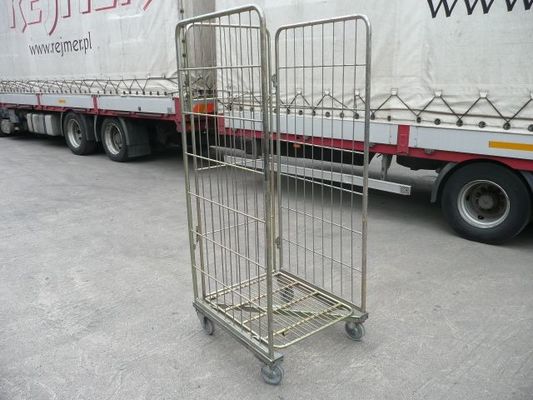 CE Sıcak Daldırma Çinko 4 Taraflı Tekerlekli Rulo Kafes Konteynerleri